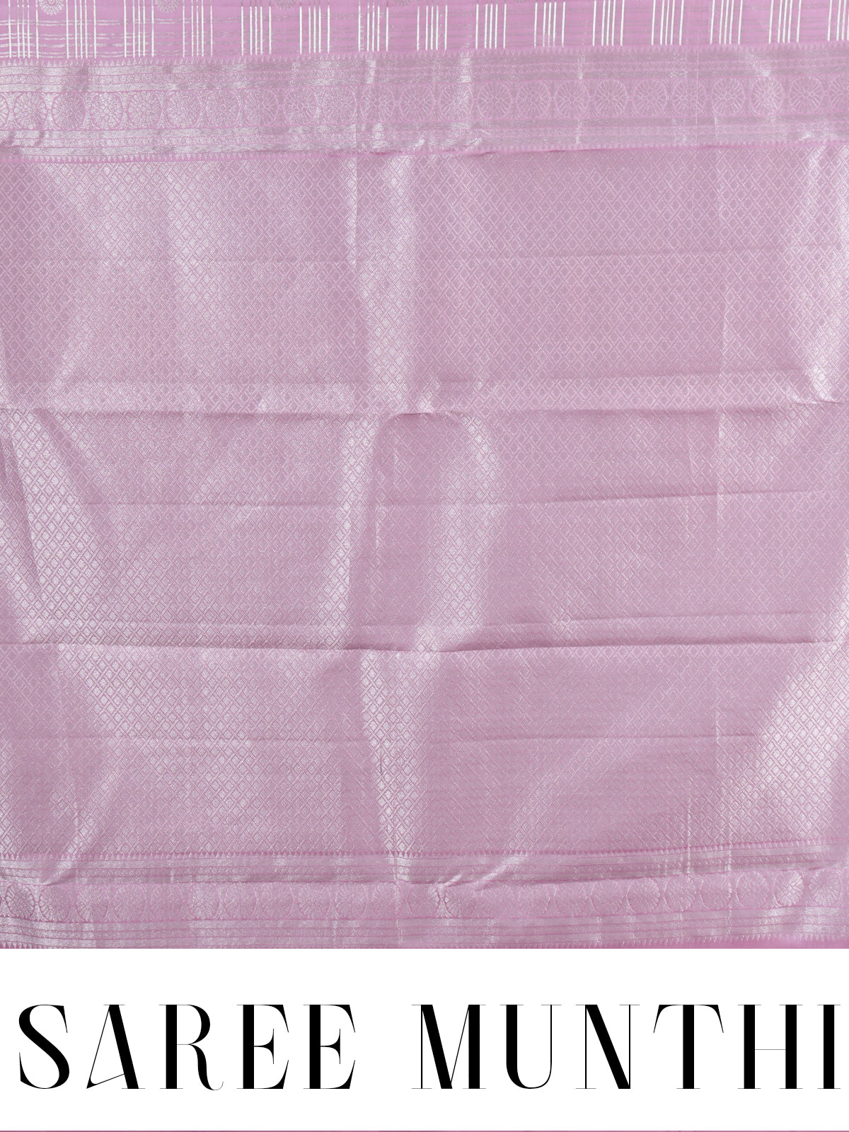 Lavender Pink with Matching Silver Zari Pallu - Pure Kanchipuram Silk Saree