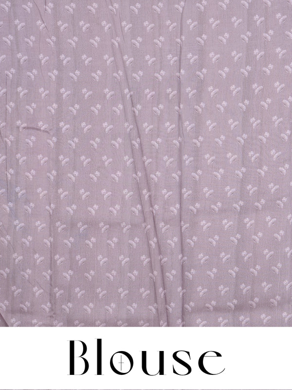 Pastel Mauve with Multicolor Munthi  Dola Silk Saree