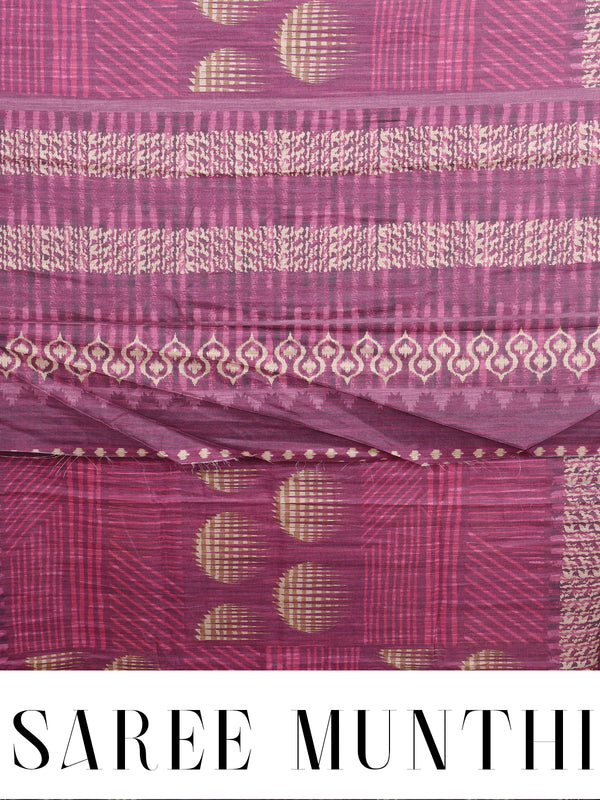 Wine Purple with Antique Gold Munthi Dola Silk Saree