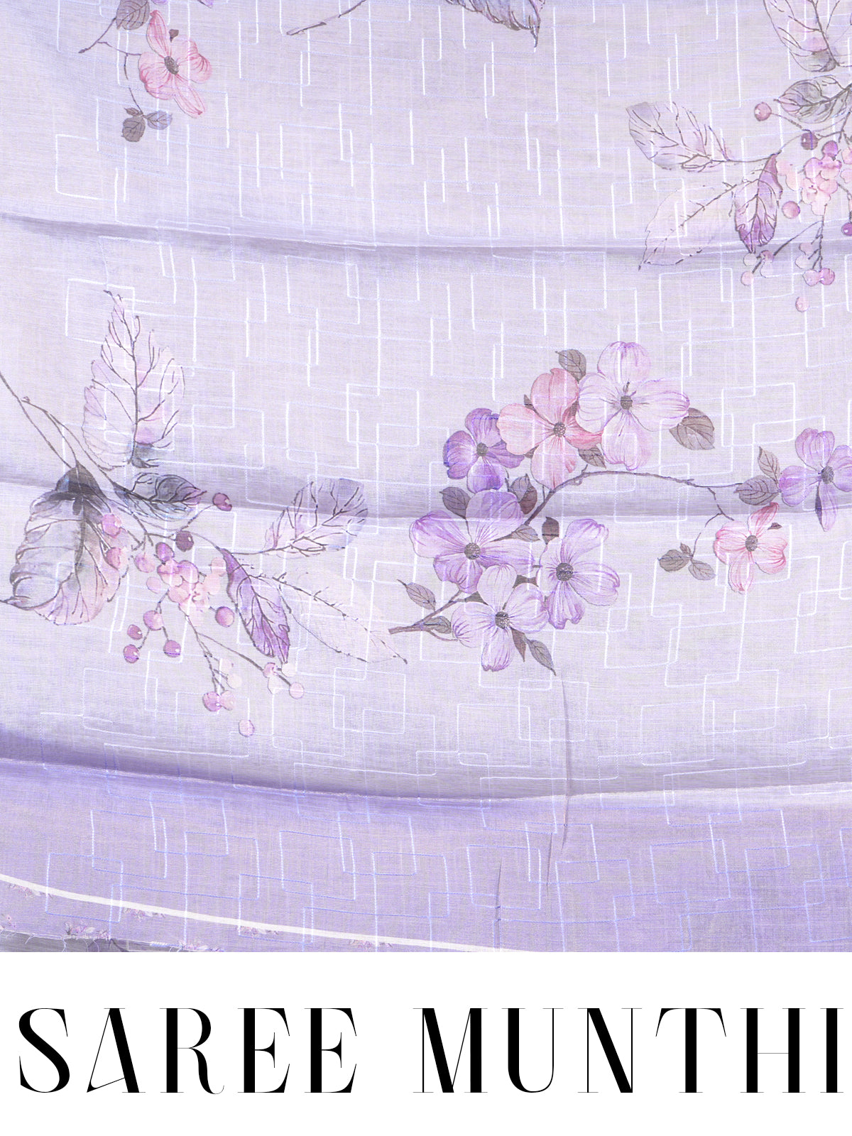 Lavender with Pastel Purple - Linen Cotton Saree