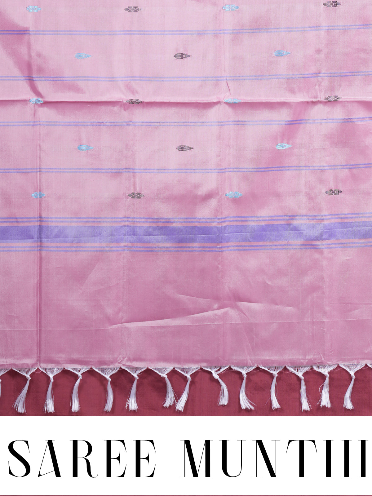 Maroon With Pink Semi Silk Saree