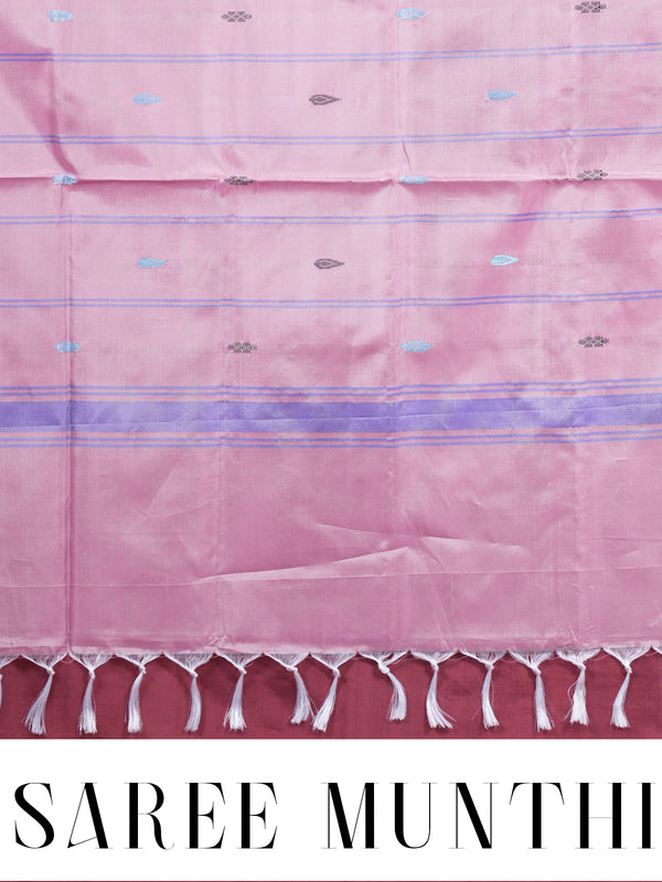 Wine with Pink Munthi Vaalai Naar Pattu Saree