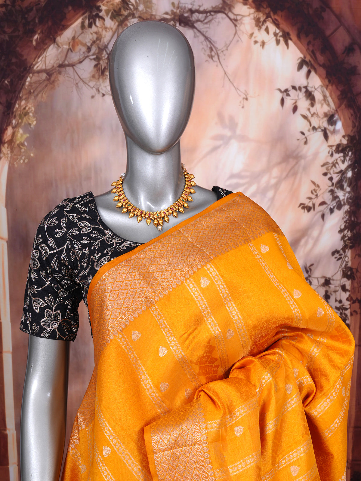 Yellow With Gold Zari - Semi Tussar Saree