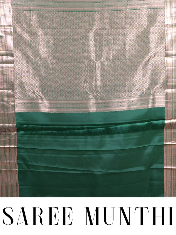 Bottle Green Pure Silk Saree