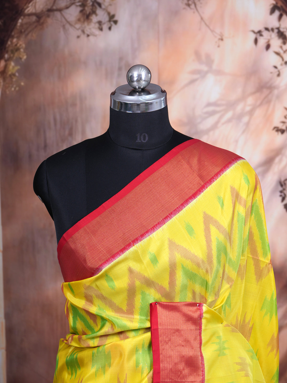 Yellow with Crimson Red - Pure Kanchipuram Silk Saree