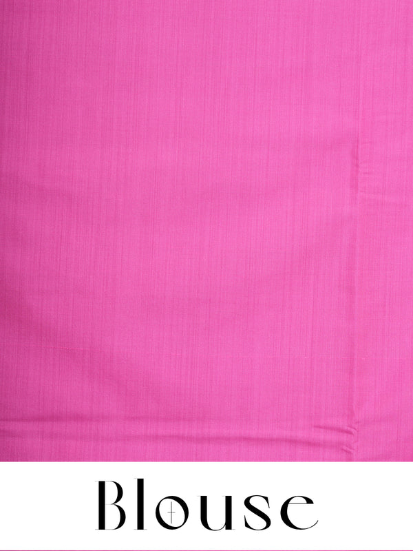 Sky Blue with rani pink Semi Silk Saree