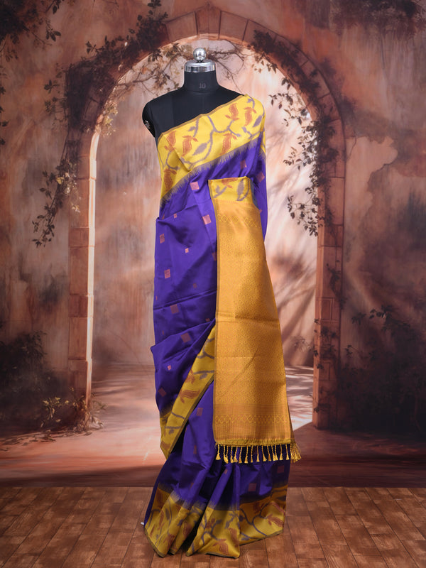 Purple Semi Silk Saree