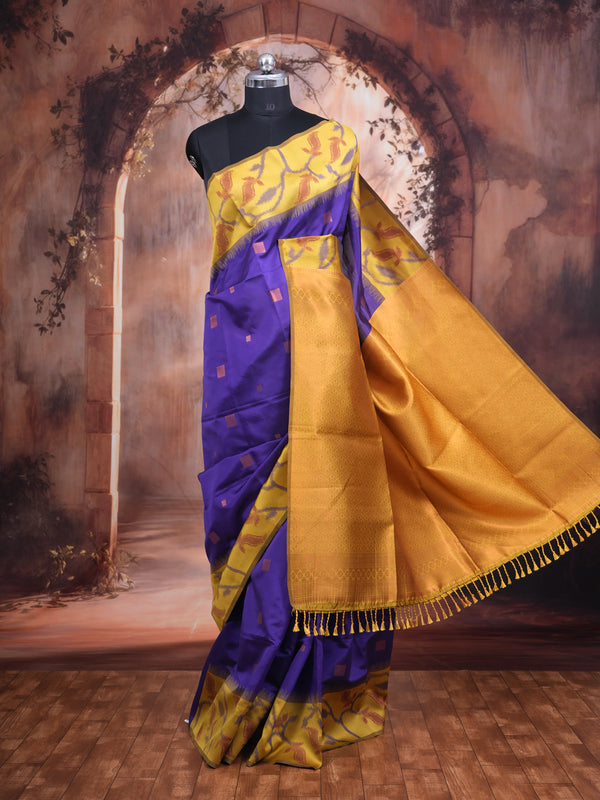 Purple Semi Silk Saree