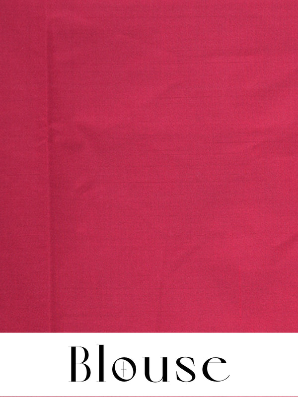 Sea Green With Maroon Semi Silk Saree
