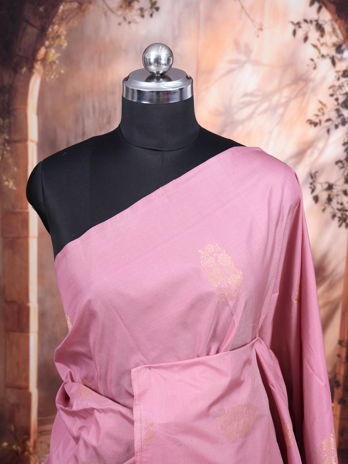 Pink with Magenta  Semi Silk Saree