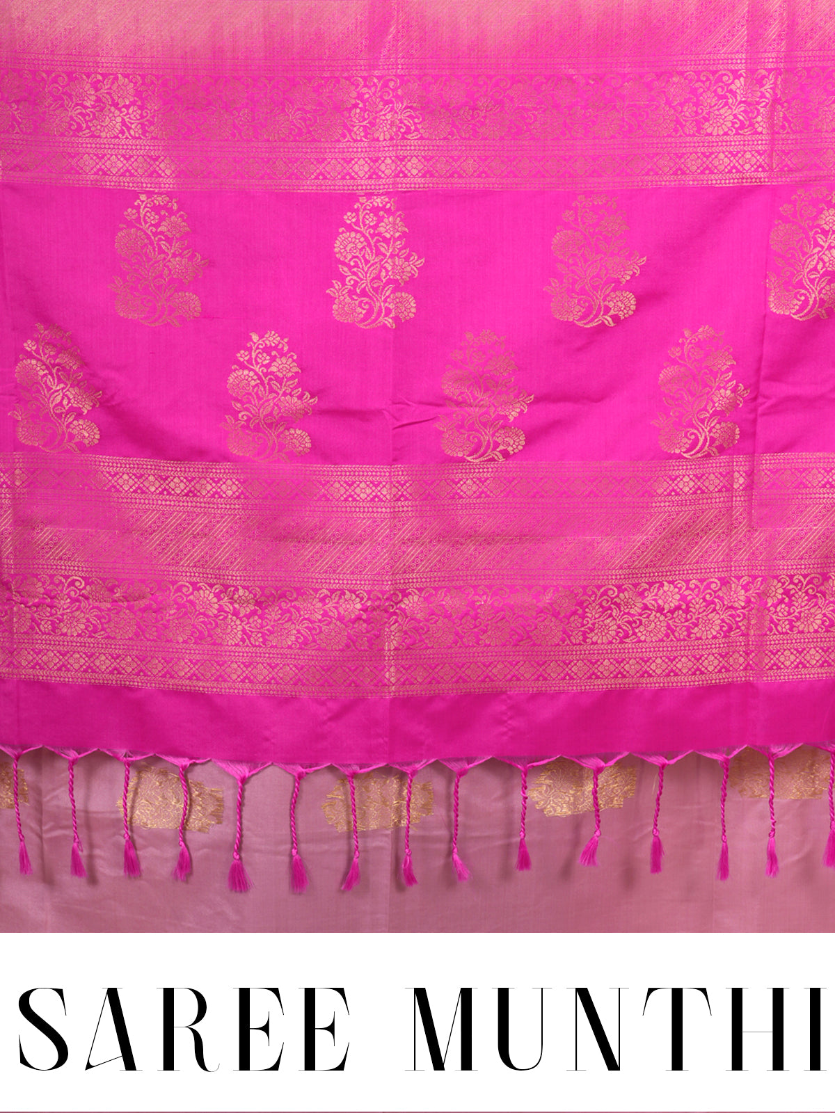 Pink with Magenta  Semi Silk Saree