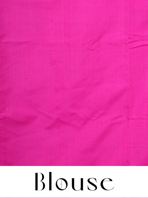 Baby Pink with Rani Pink Semi Silk Saree
