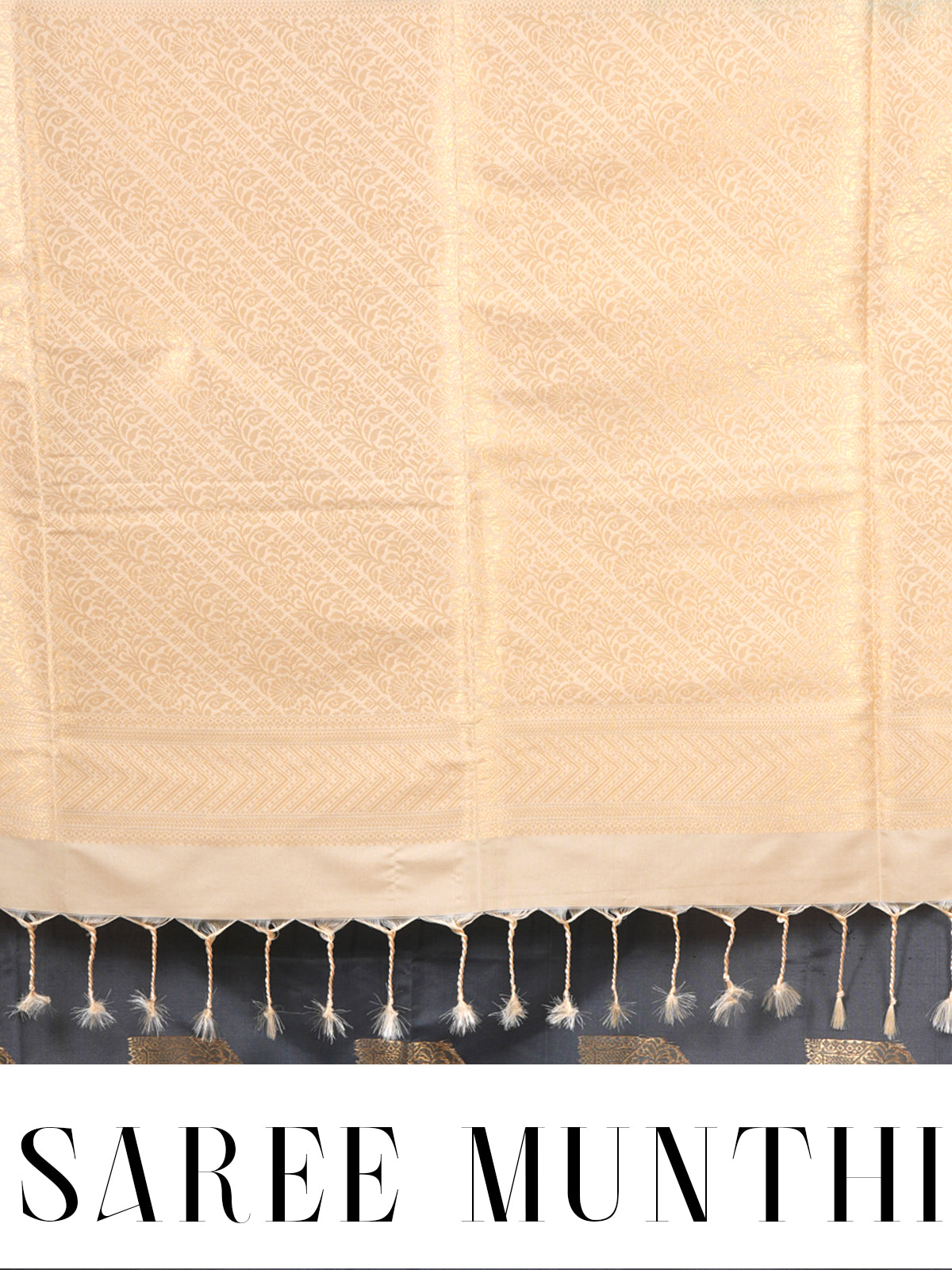 Grey with light Sandal Semi Silk Saree