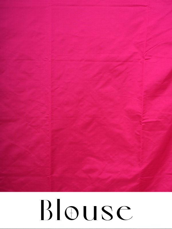 Beige-Gold with Rani Pink Semi Silk Saree
