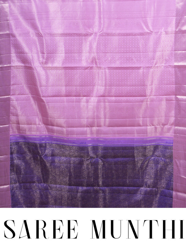 Elegant Purple with Baby Pink Kanchipuram Silk Saree