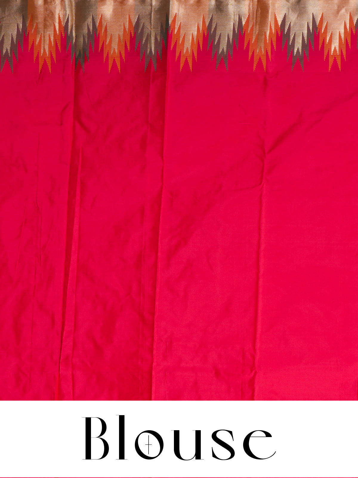 Elegant Crimson Red with antique gold Silk Saree with Temple Border