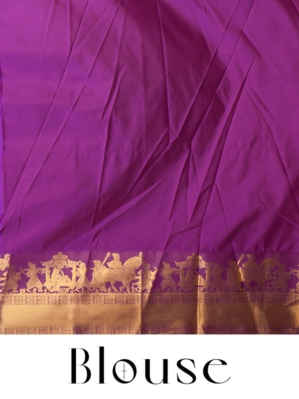 Classic Off-White & Deep Wine Kanchipuram Style Silk Saree
