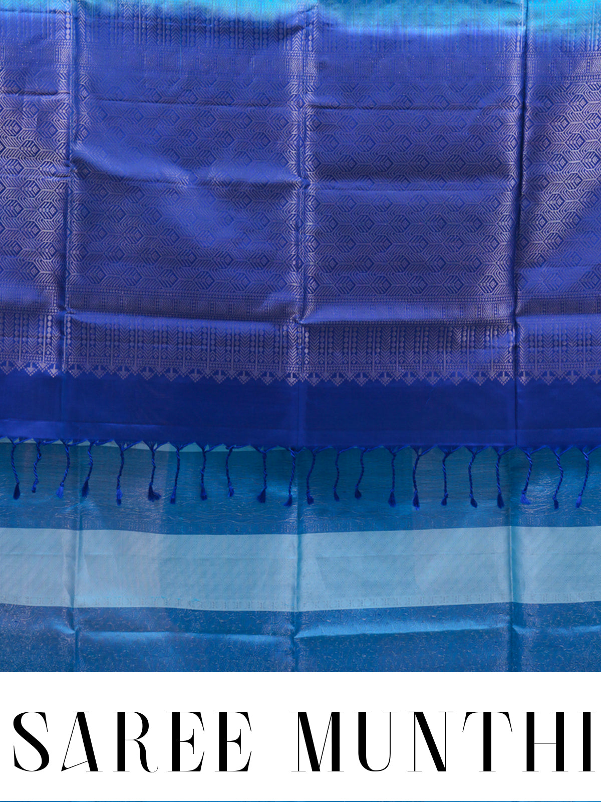 Ocean Ombre With Royal Blue Kanchipuram Silk Saree