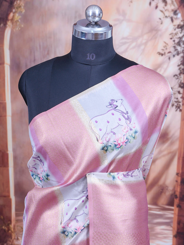 Blush Rose Kanchipuram Silk Saree – The Kamadhenu Chronicles