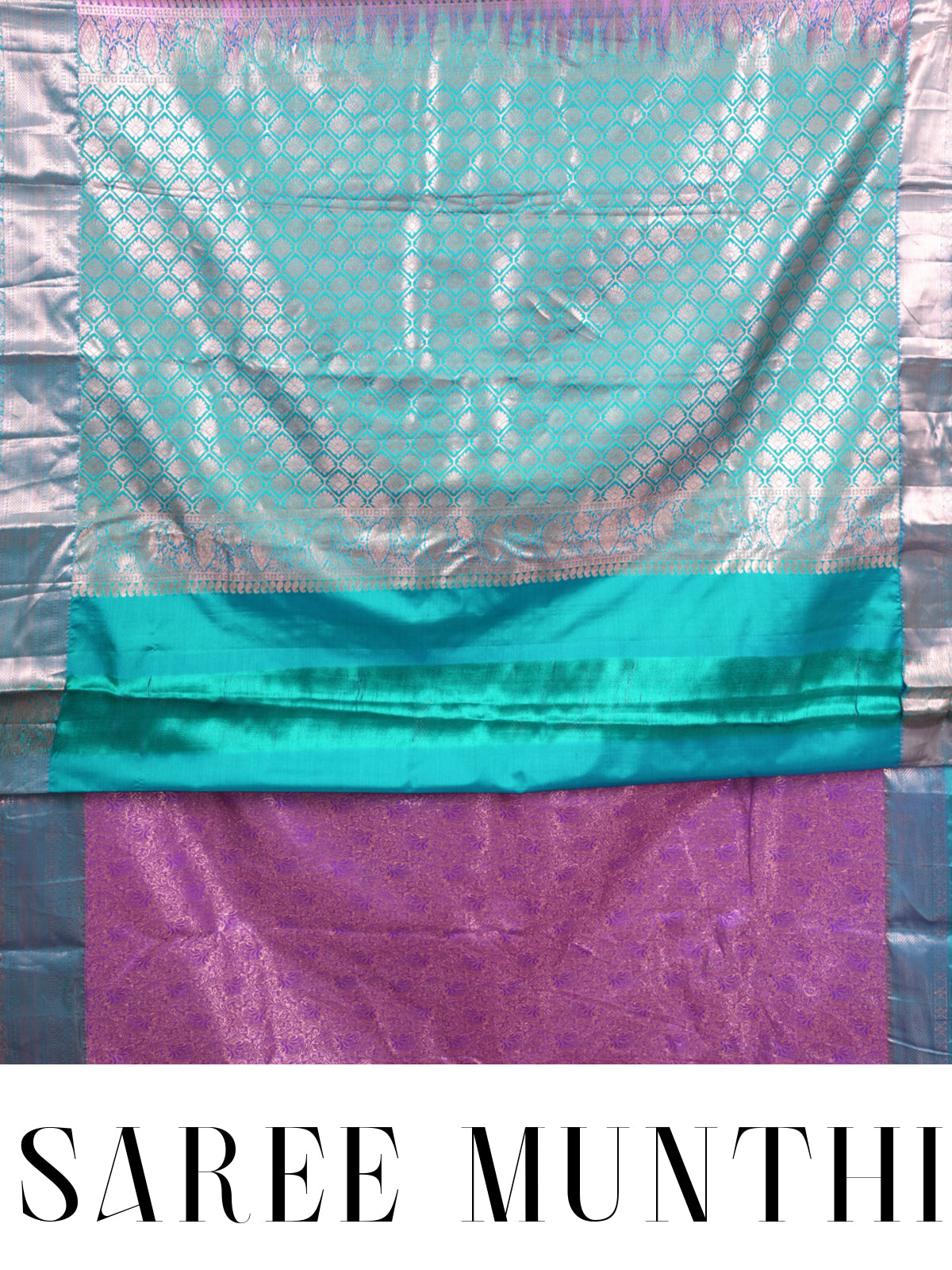 Mauve and Sea Green Kanchipuram Silk Saree
