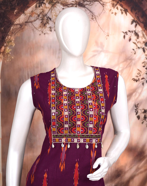 Wine Purple Ready Made Salwar Suit