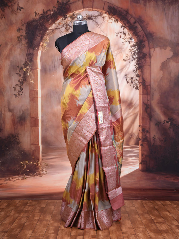 copper Brown Semi Silk Saree