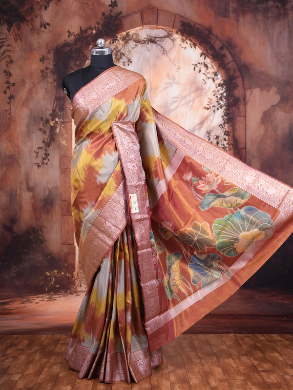 copper Brown Semi Silk Saree