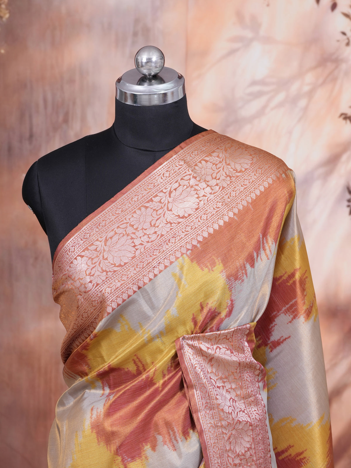 copper Brown Semi Silk Saree