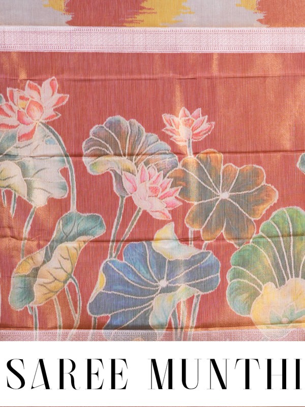 copper Brown Semi Silk Saree