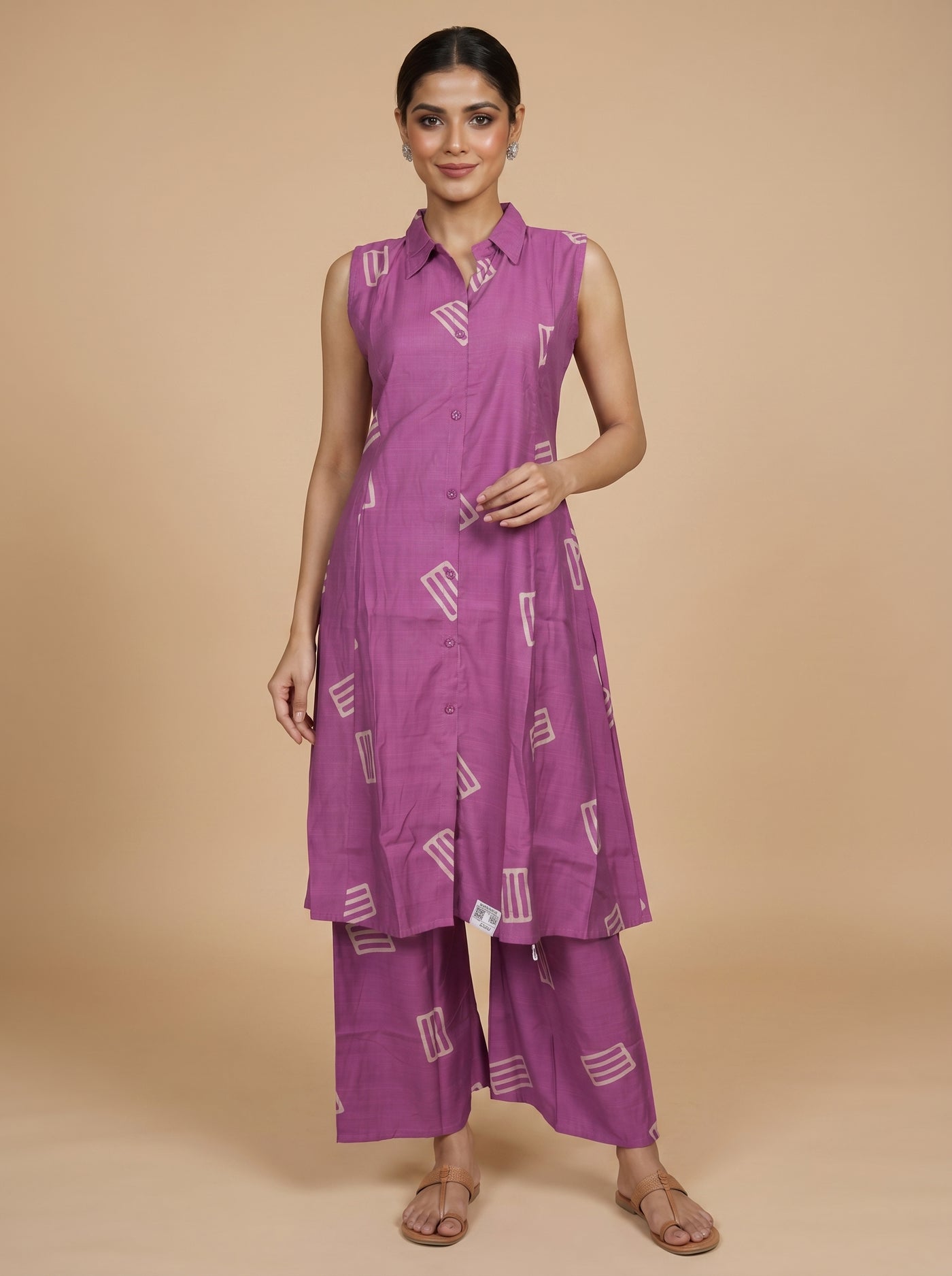 Mauve Purple Ready Made Kurti Set
