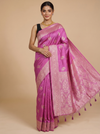 Magenta Pink with Silver/Gold Zari - Semi Tussar Saree