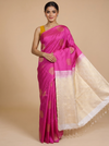 Magenta with Cream - Semi Silk Saree