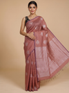 Pastel Onion Pink with Deep Wine Silk Cotton Saree