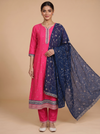 Pink with Navy Blue Ready Made Salwar Suit