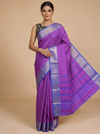 Magenta Pink and Royal Blue Chettinad Cotton Saree