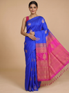 Royal Blue with Fuchsia Pink Semi Silk Saree