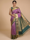 Purple with Bottle Green Kanchipuram Fancy Silk Saree