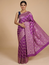 Magenta Purple with Matte Gold - Semi Tussar Saree