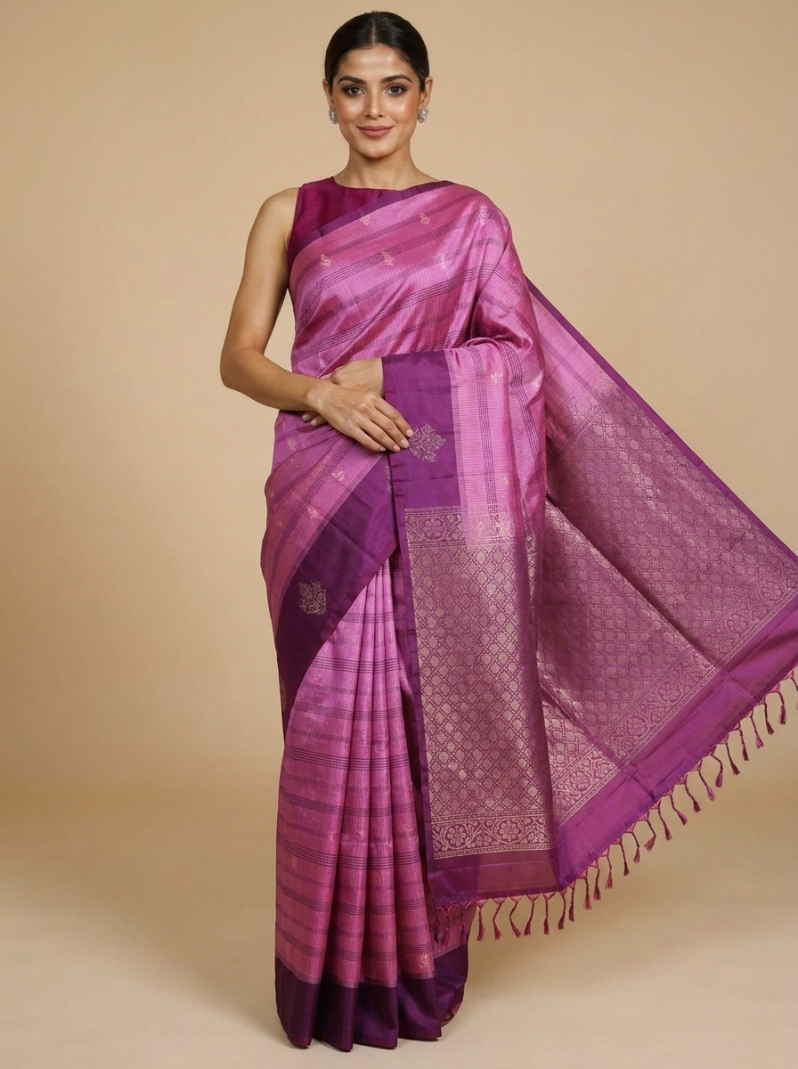 Royal Purple Pure Silk Kanchipuram Saree