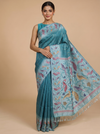 Teal Blue with Light Blue Fancy Silk Saree