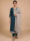 Teal Blue with Beige Ready Made Salwar Suit