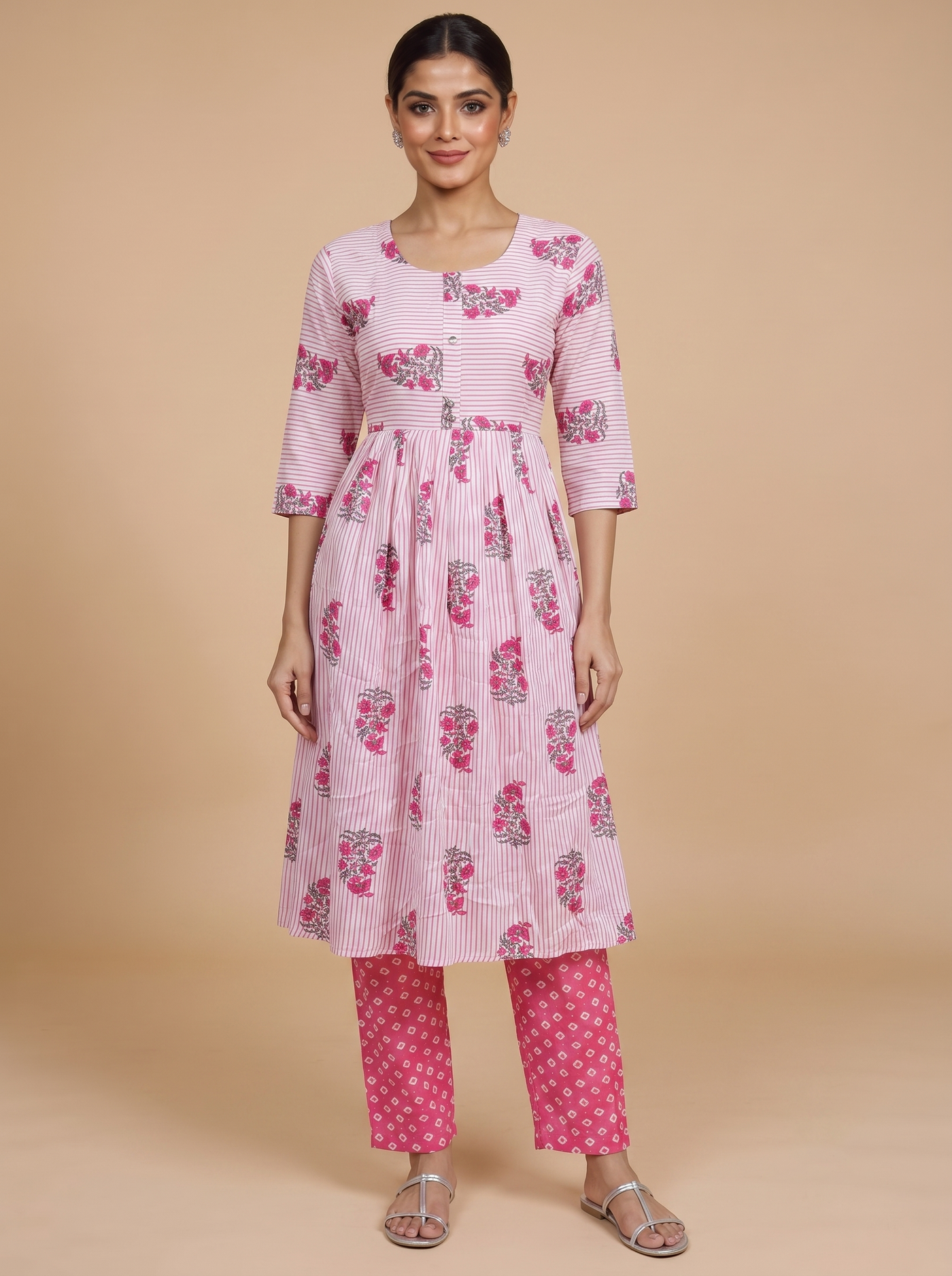 Pink Anarkali Set