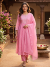 Pink with Pink Dupatta Ready Made Kurti Set