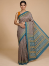 Mauve with Teal Blue - Semi Tussar Saree