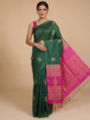 Green with Pink - Semi Silk Saree