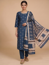 Indigo Blue with Beige Ready Made Salwar Suit