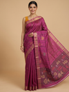 Magenta with Deep Magenta - Semi Tussar Saree