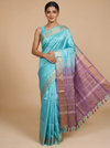 Sky Blue and Mauve Vaalai Naar Pattu Saree