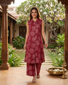 Maroon Shibori Print Co-ord Set