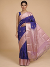 Royal Violet and Pastel Pink Kanchipuram Fancy Silk Saree